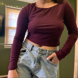 Dark purple cropped long sleeve